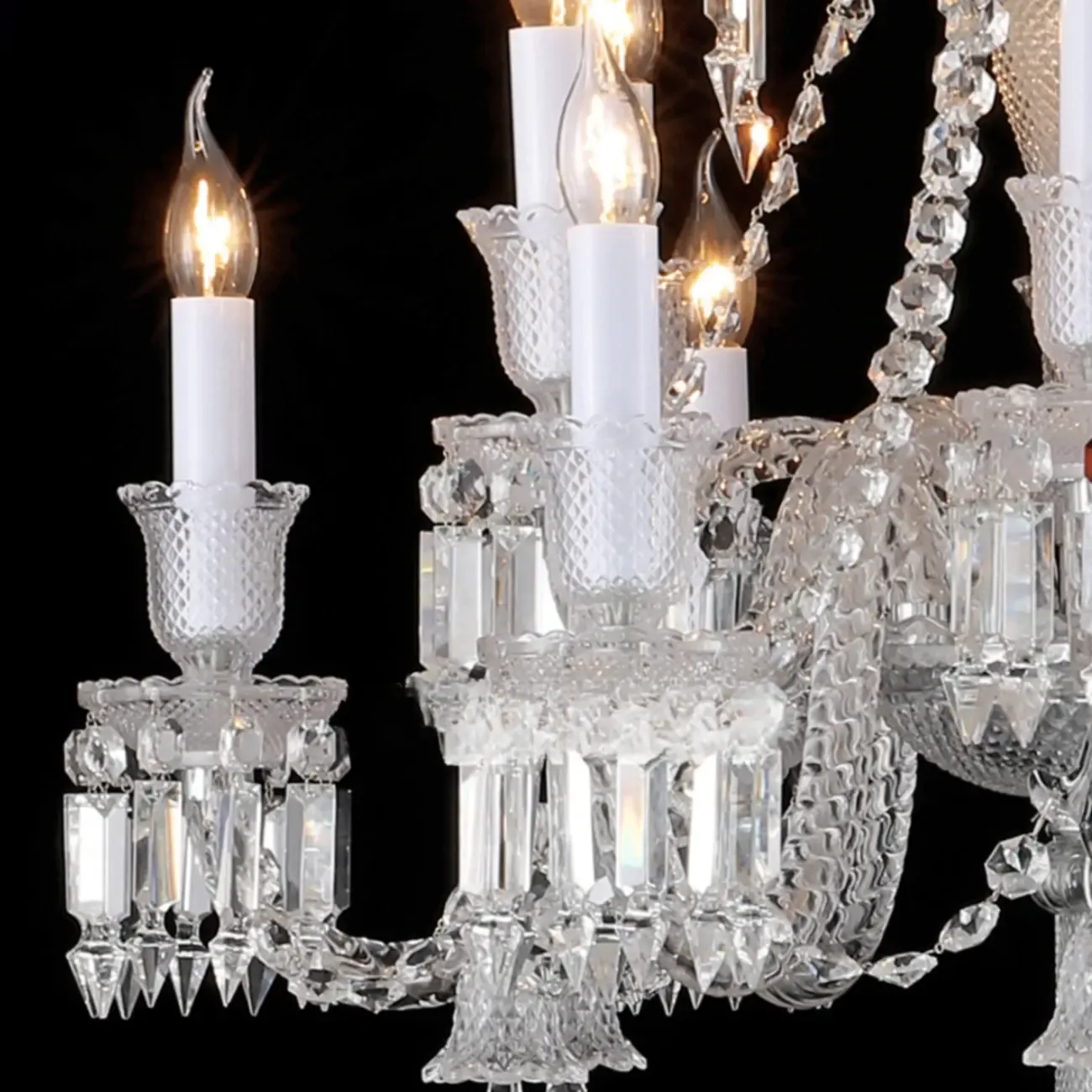Traditional Luxurious Crystal Candelabra Floor Lamp Image - 7