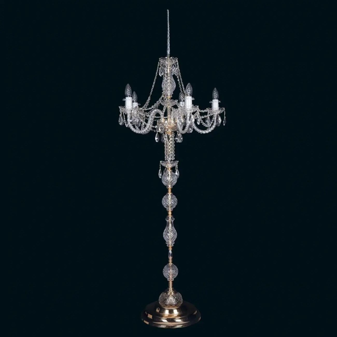 Traditional Luxurious Crystal Candelabra Floor Lamp Image - 3 | homeyfad