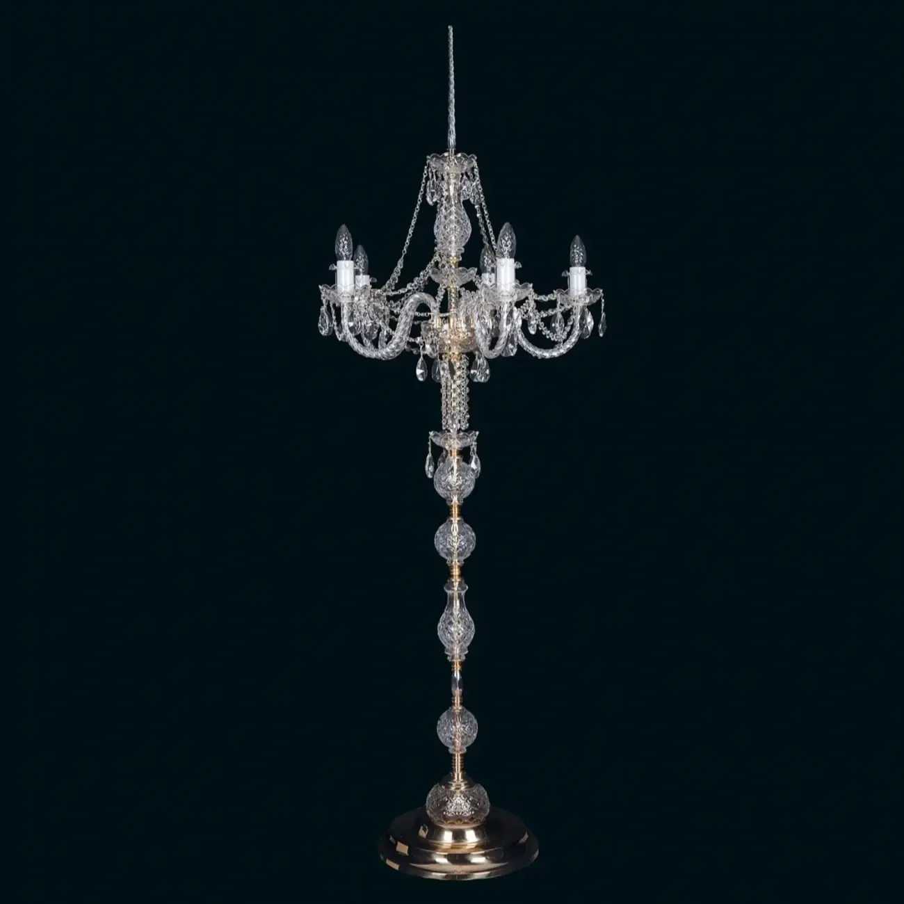 Traditional Luxurious Crystal Candelabra Floor Lamp | HomeyFad