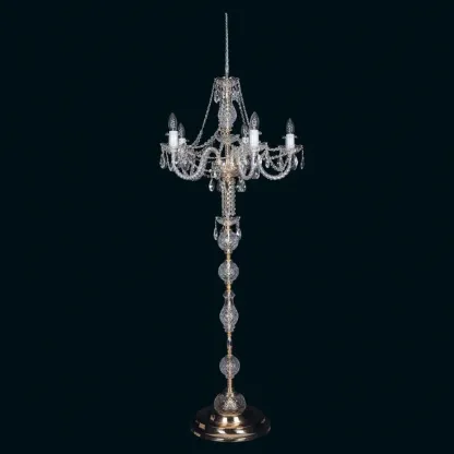 Traditional Luxurious Crystal Candelabra Floor Lamp Image - 3