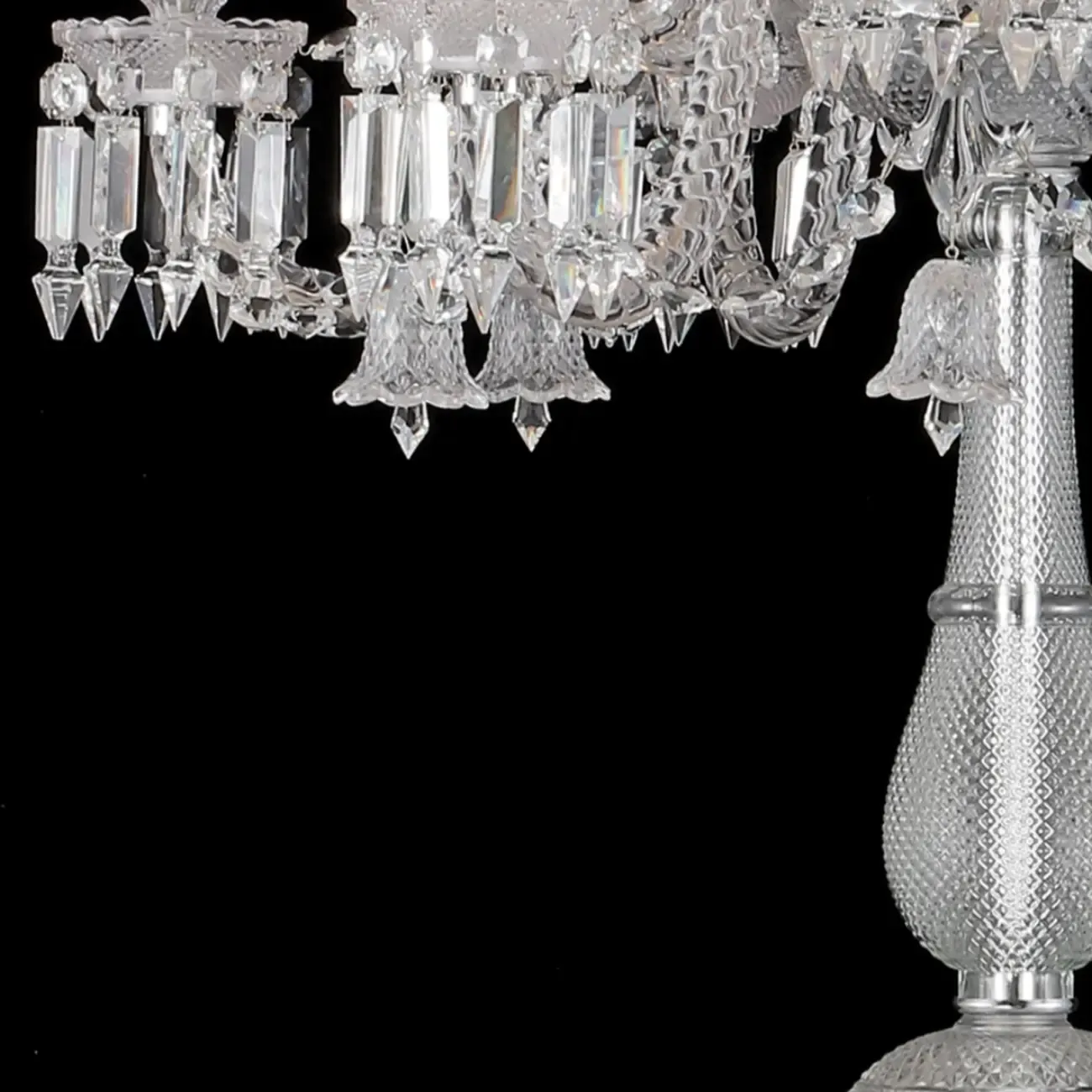 Traditional Luxurious Crystal Candelabra Floor Lamp Image - 8