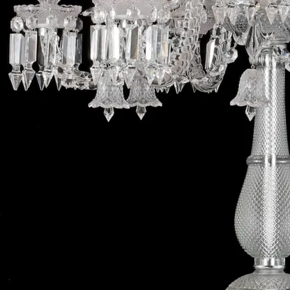 Traditional Luxurious Crystal Candelabra Floor Lamp Image - 8