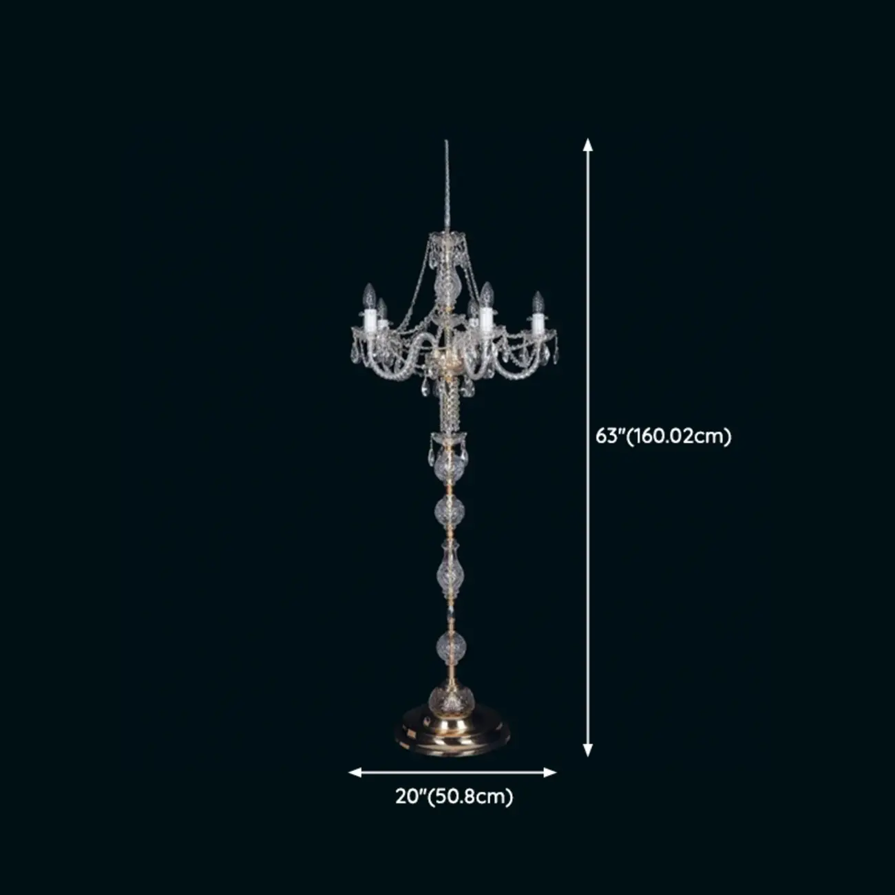 Traditional Luxurious Crystal Candelabra Floor Lamp Image - 13 | homeyfad