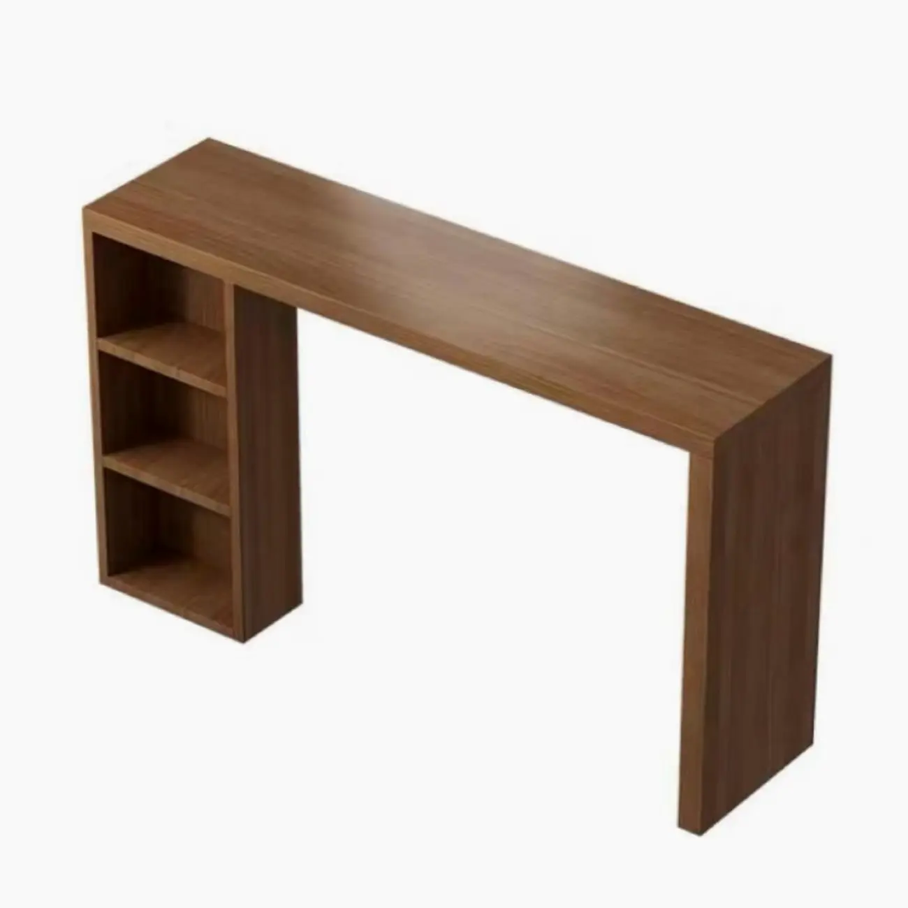 Simplistic Natural Wood 3 Cube Storage Home Bar Table Image - 2 | homeyfad