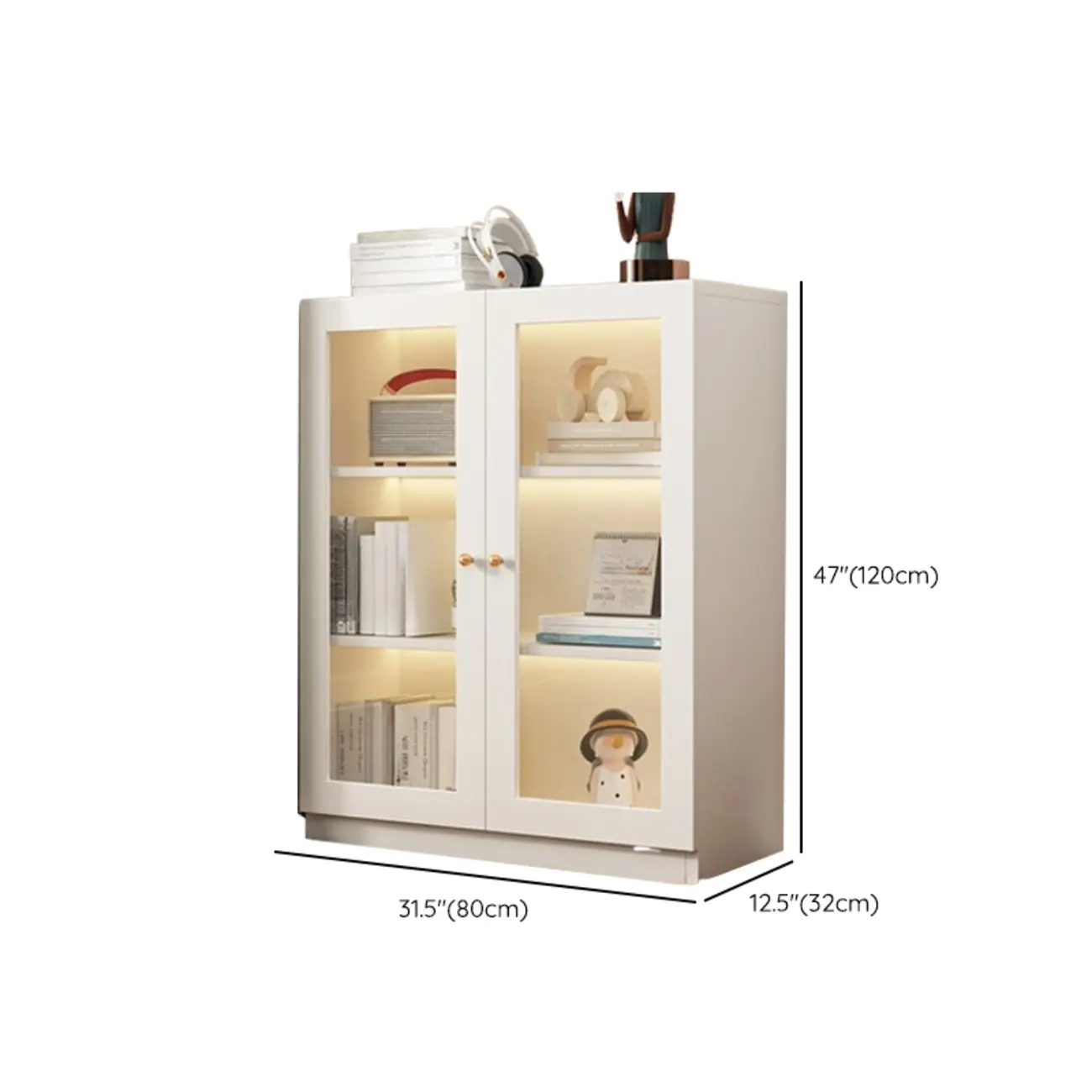 Modern White Wooden Vertical Rectangle Storage Display Cabinet Image - 7 | homeyfad