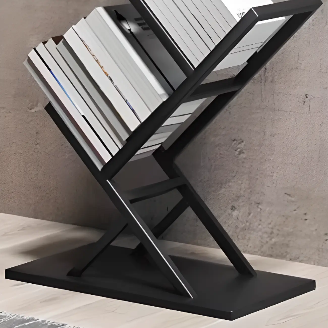 Art Deco Geometric Tall Black Metal Etagere Open Bookcase Image - 10 | homeyfad
