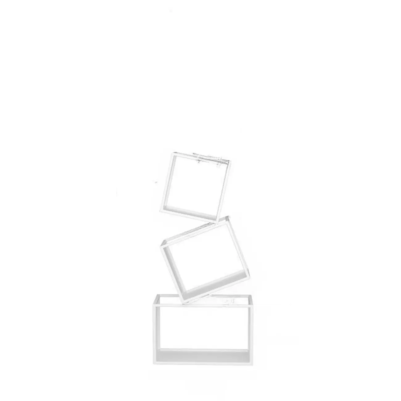 Art Deco Geometric Tall Black Metal Etagere Open Bookcase Image - 11 | homeyfad