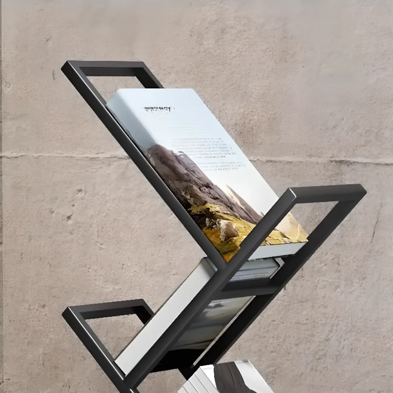 Art Deco Geometric Tall Black Metal Etagere Open Bookcase Image - 13