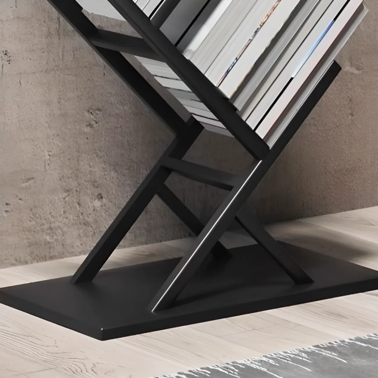 Art Deco Geometric Tall Black Metal Etagere Open Bookcase Image - 15 | homeyfad