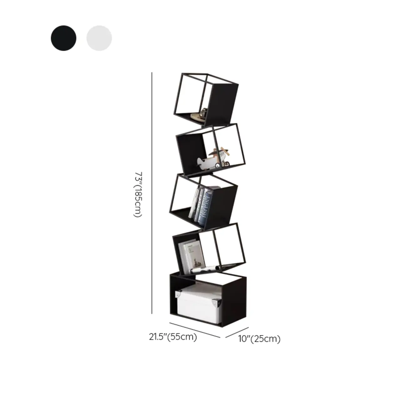 Art Deco Geometric Tall Black Metal Etagere Open Bookcase #size | homeyfad