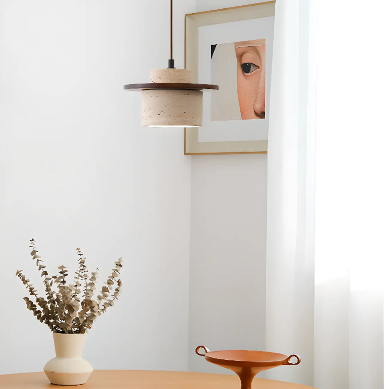 Modern Stone Geometric Pendant Light Fixture Image - 4 | homeyfad