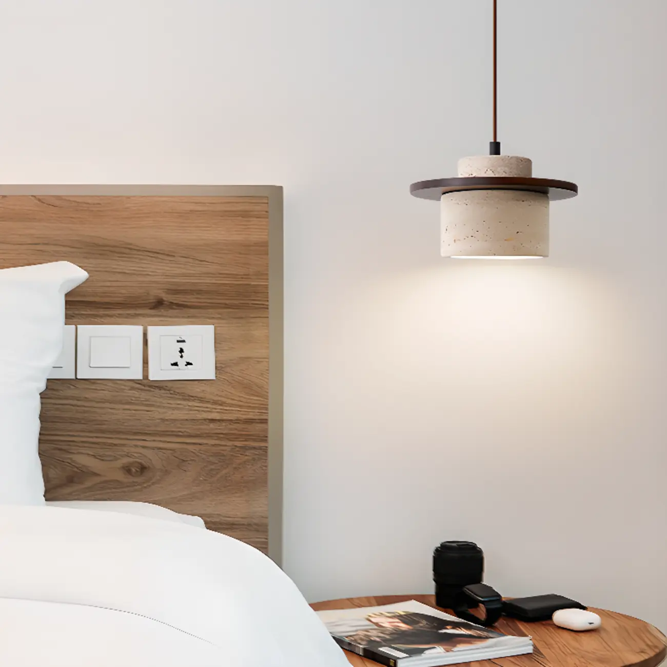 Modern Stone Geometric Pendant Light Fixture Image - 1 | homeyfad