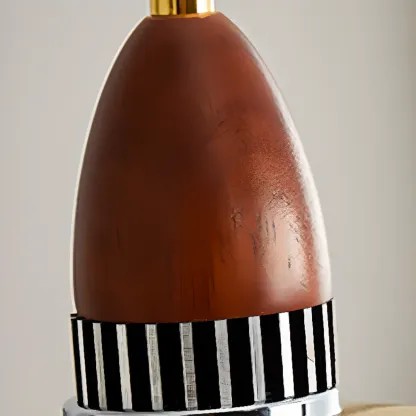 Modern Round Wood Glass Pendant Light Fixture for Indoor  Image - 8