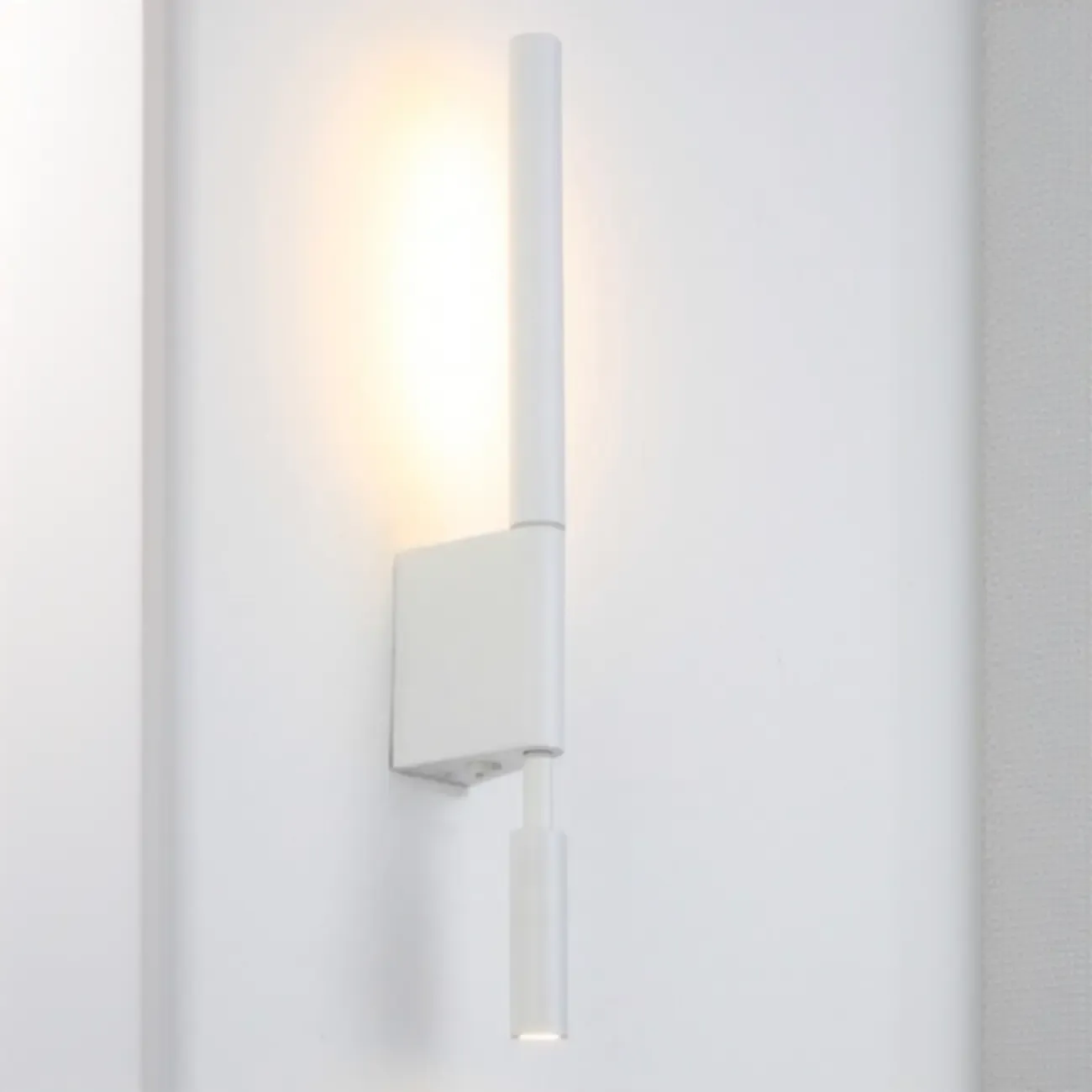 Mini Geometric White 2-Light Wall Sconce with LED for Indoor