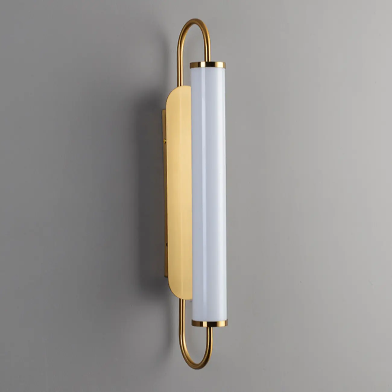 Nordic Cylinder Glass Metal Gold LED Vanity Light Image - 7 | homeyfad