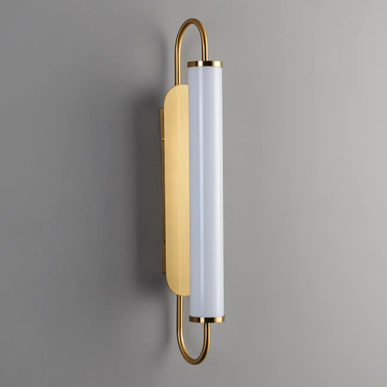 Nordic Cylinder Glass Metal Gold LED Vanity Light Image - 7