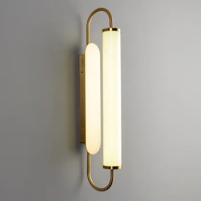 Nordic Cylinder Glass Metal Gold LED Vanity Light Image - 6