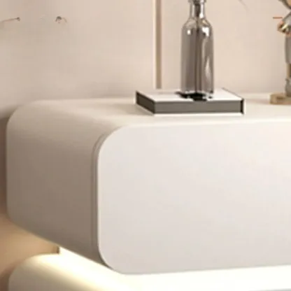 Modern Wood White Lighting 2-Drawer Nightstand Image - 8