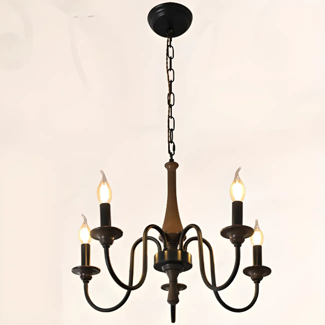 Vintage Metal Classic Candelabra Chandelier Adjustable Height Image - 6