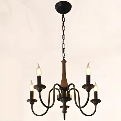Vintage Metal Classic Candelabra Chandelier Adjustable Height Image - 6