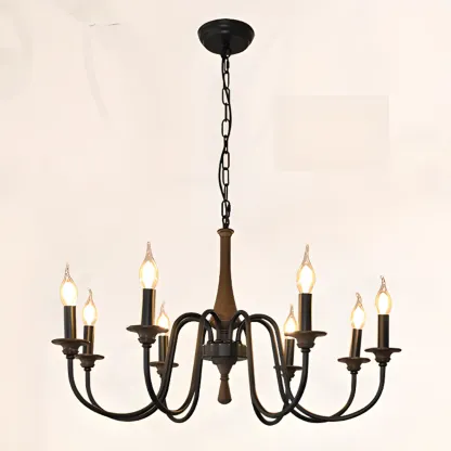 Vintage Metal Classic Candelabra Chandelier Adjustable Height Image - 7