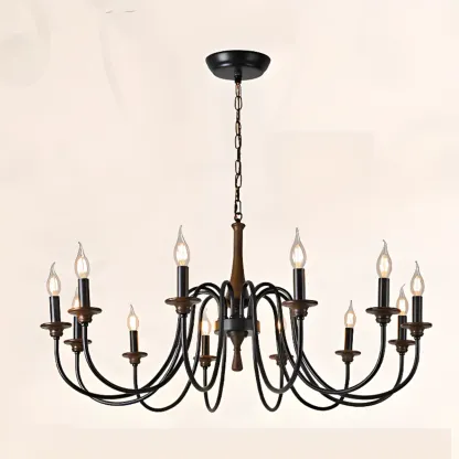 Vintage Metal Classic Candelabra Chandelier Adjustable Height Image - 8