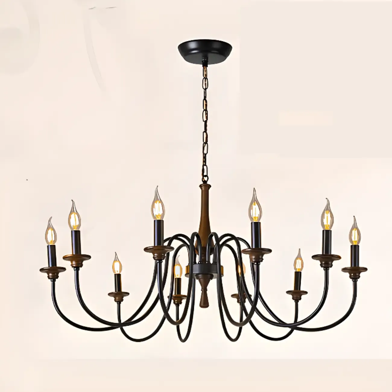 Vintage Metal Classic Candelabra Chandelier Adjustable Height Image - 9