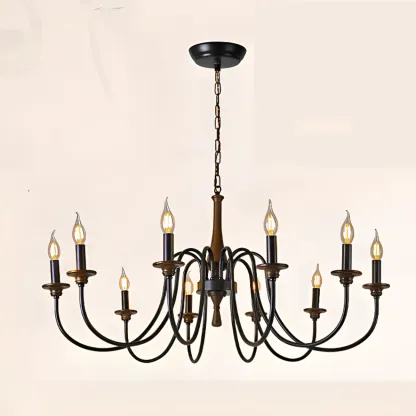 Vintage Metal Classic Candelabra Chandelier Adjustable Height Image - 9