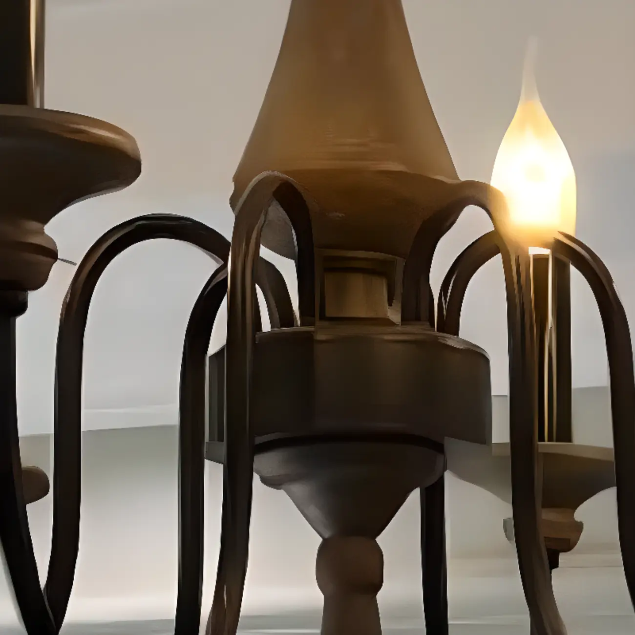 Vintage Metal Classic Candelabra Chandelier Adjustable Height Image - 4 | homeyfad