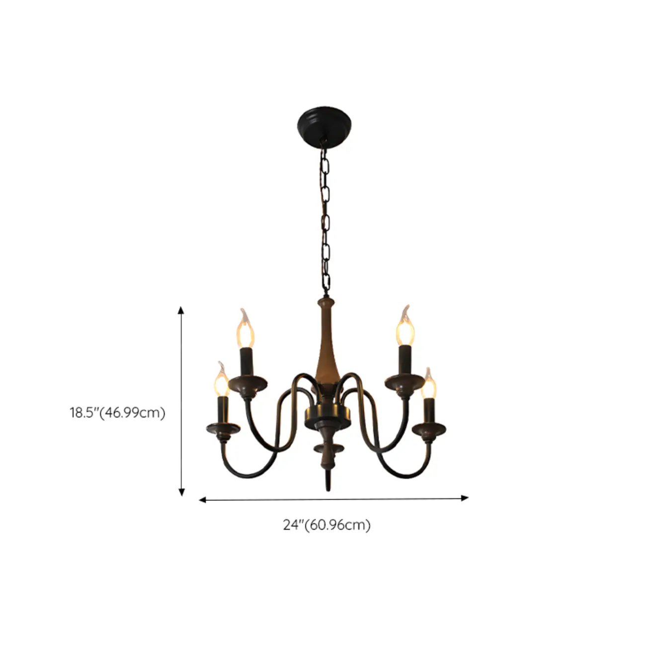 Vintage Metal Classic Candelabra Chandelier Adjustable Height #size