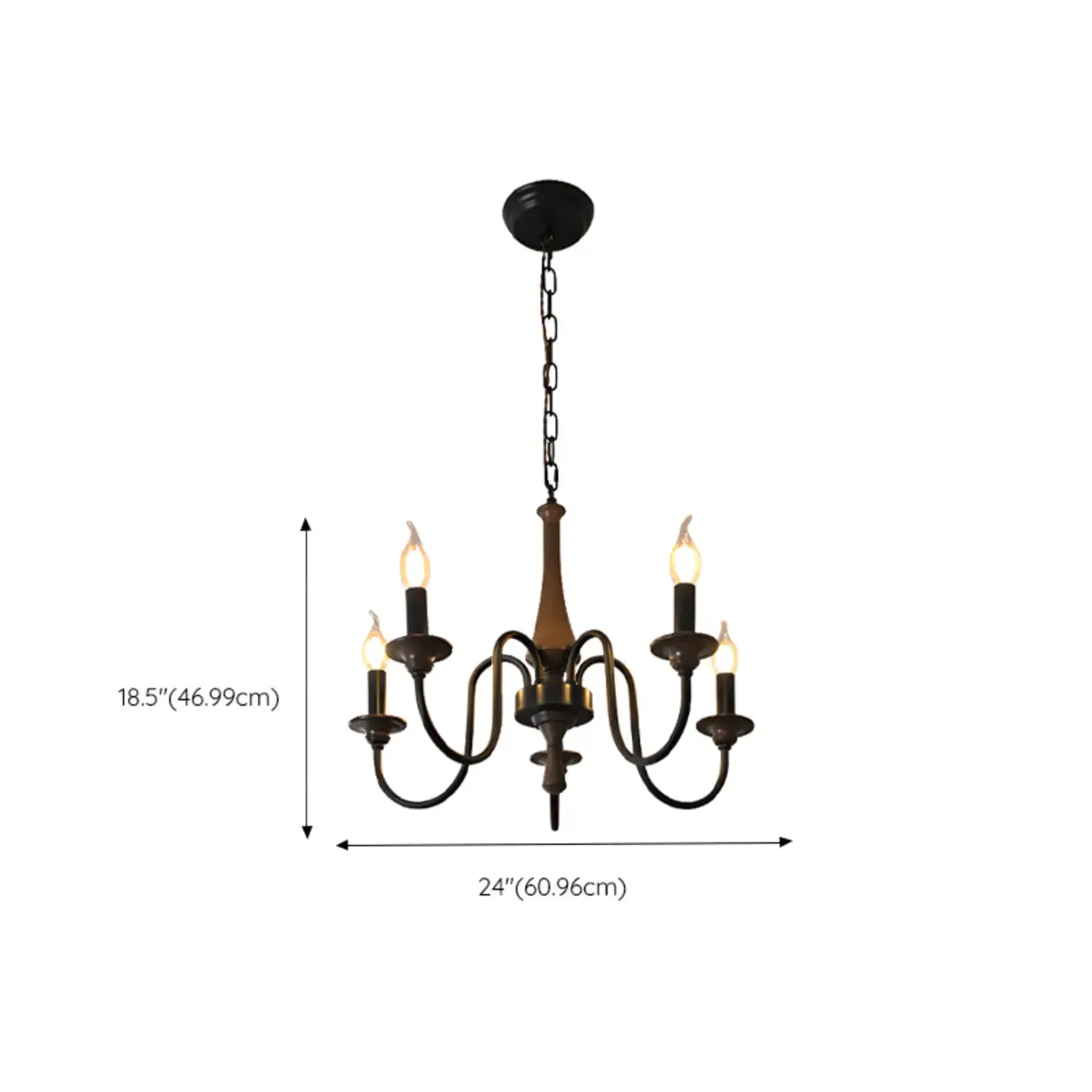 Vintage Metal Classic Candelabra Chandelier Adjustable Height #size