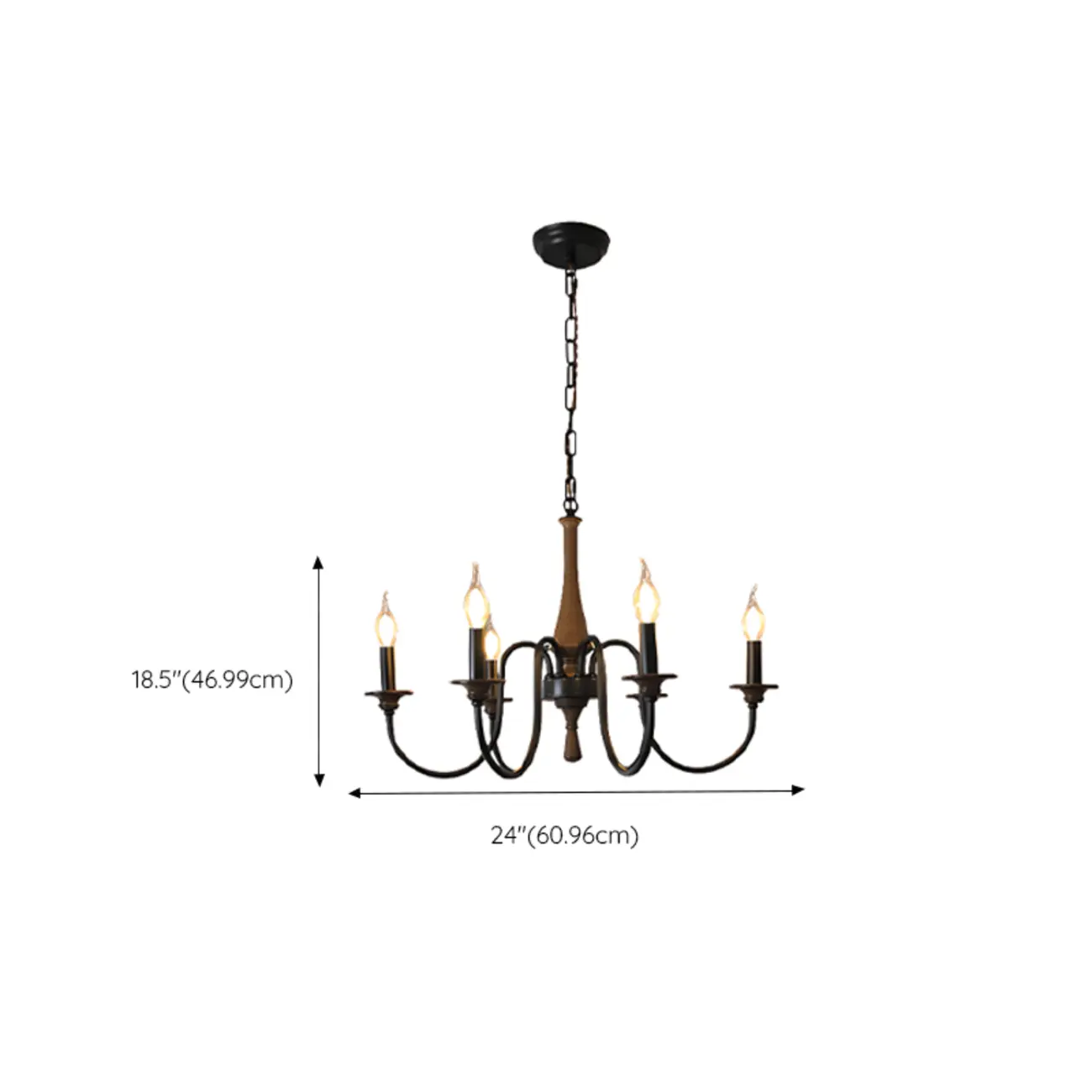 Vintage Metal Classic Candelabra Chandelier Adjustable Height Image - 12 | homeyfad