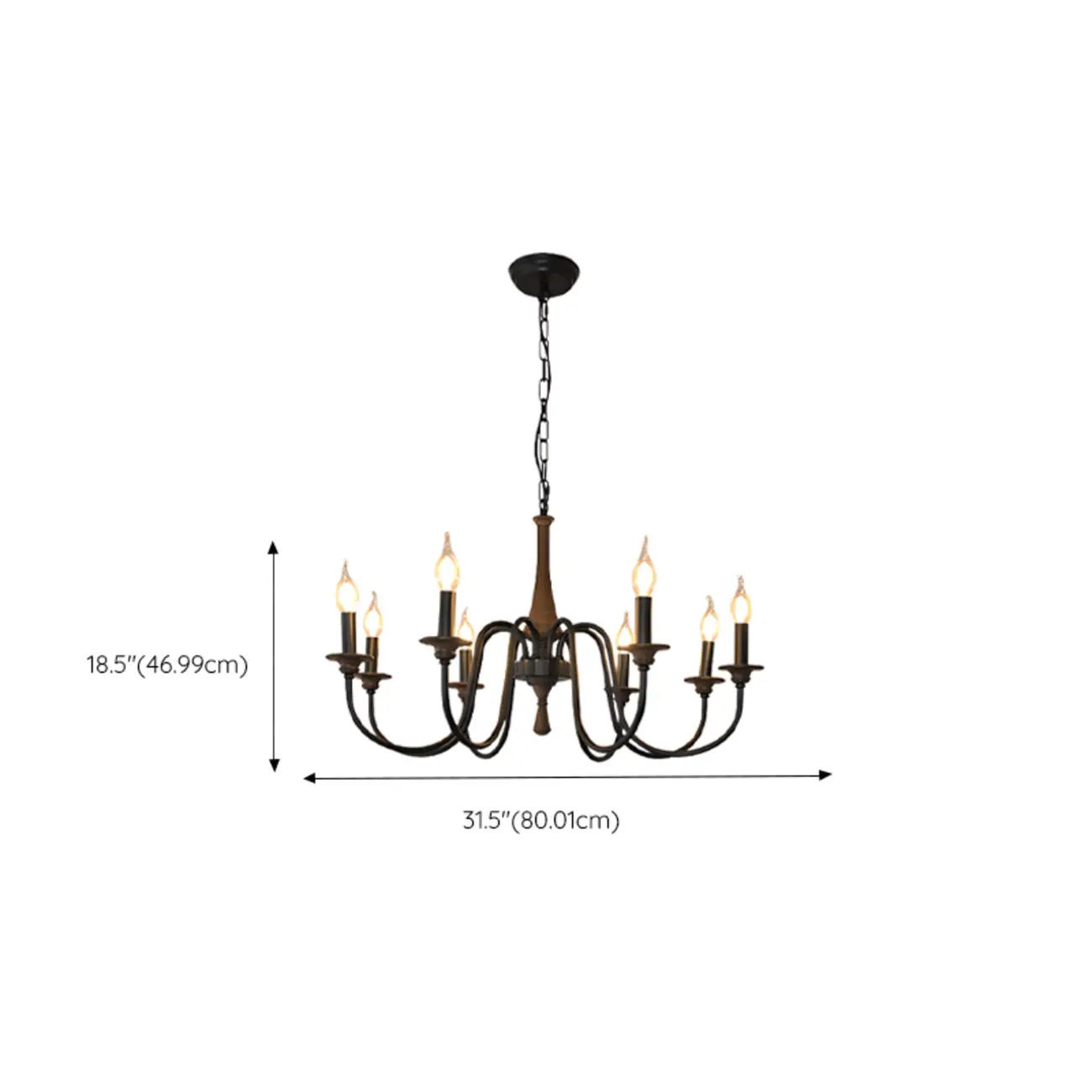 Vintage Metal Classic Candelabra Chandelier Adjustable Height Image - 13 | homeyfad