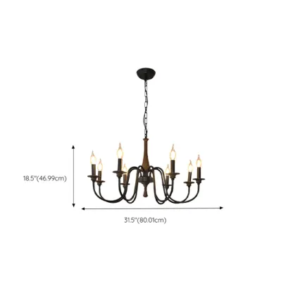 Vintage Metal Classic Candelabra Chandelier Adjustable Height Image - 13