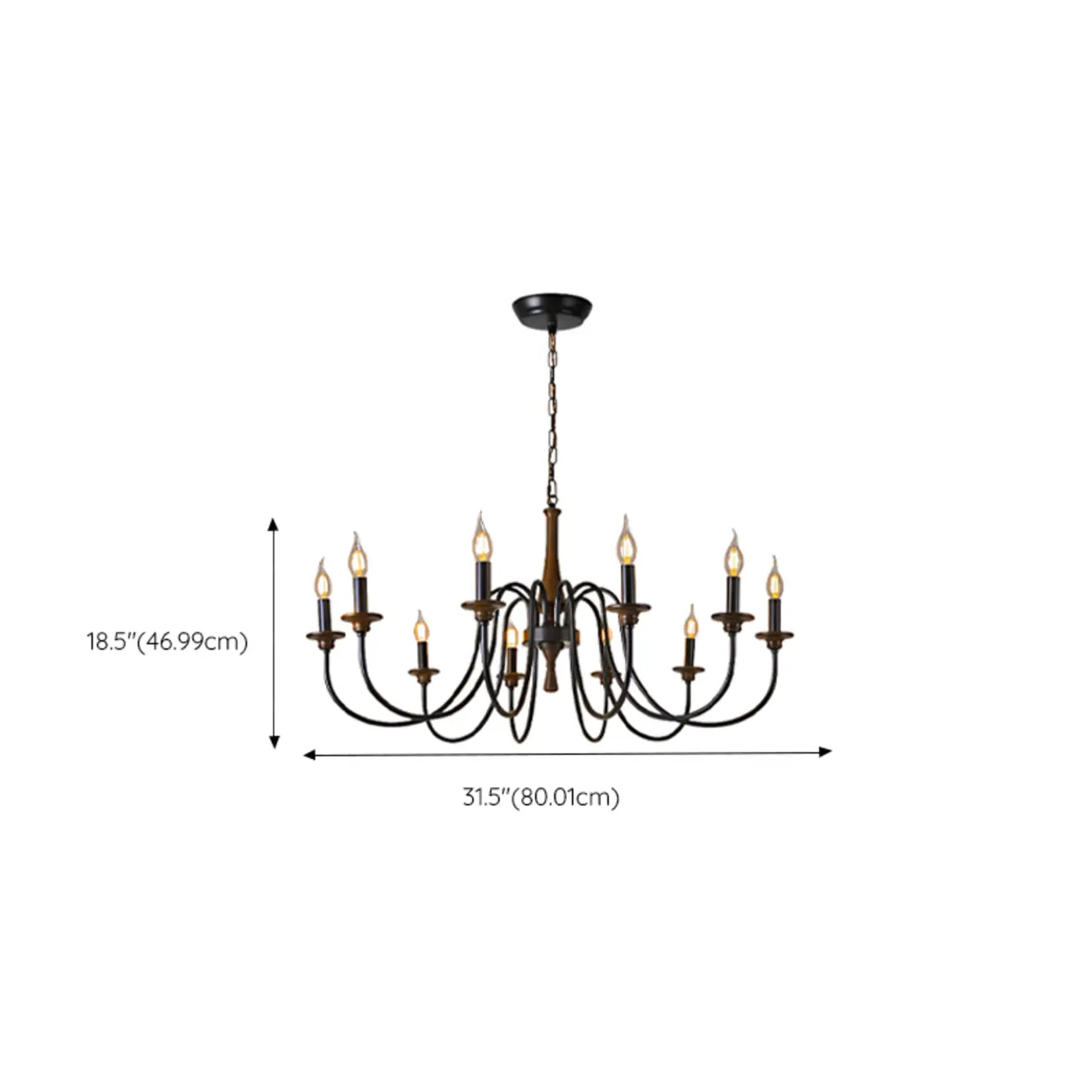 Vintage Metal Classic Candelabra Chandelier Adjustable Height Image - 14 | homeyfad