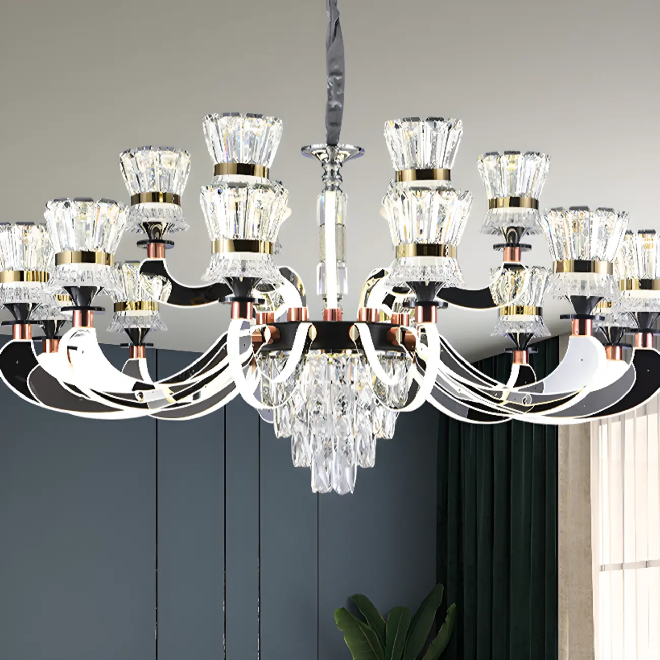 Luxury Crystal Chandelier with Modern Design for Dining Room Image - 3 | homeyfad