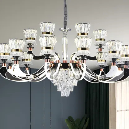 Luxury Crystal Chandelier with Modern Design for Dining Room Image - 3