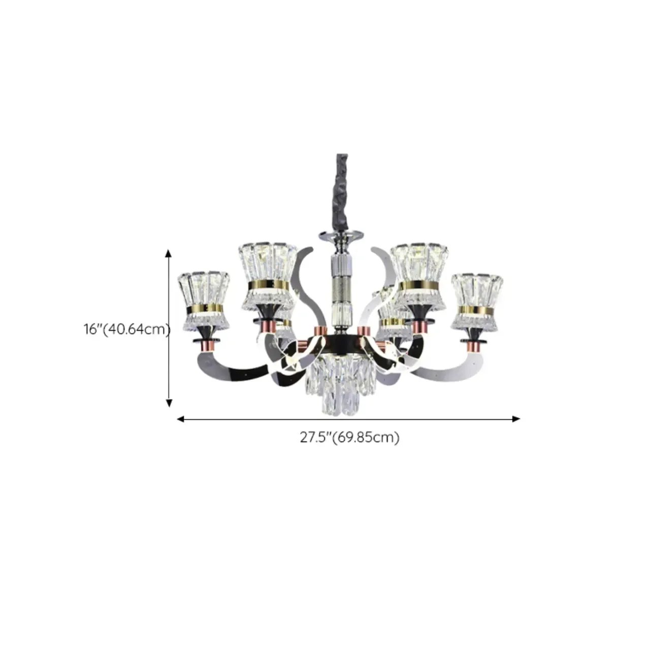 Luxury Crystal Chandelier with Modern Design for Dining Room #size