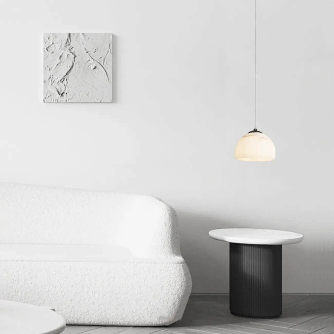 Modern Conical Alabaster White Bedroom Pendant Light | homeyfad