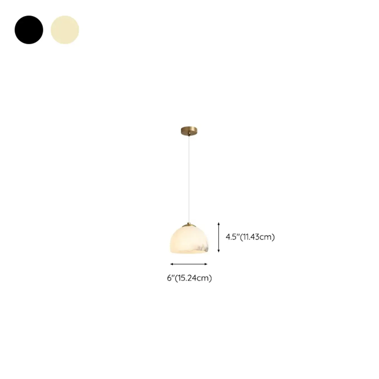 Modern Conical Alabaster White Bedroom Pendant Light #size