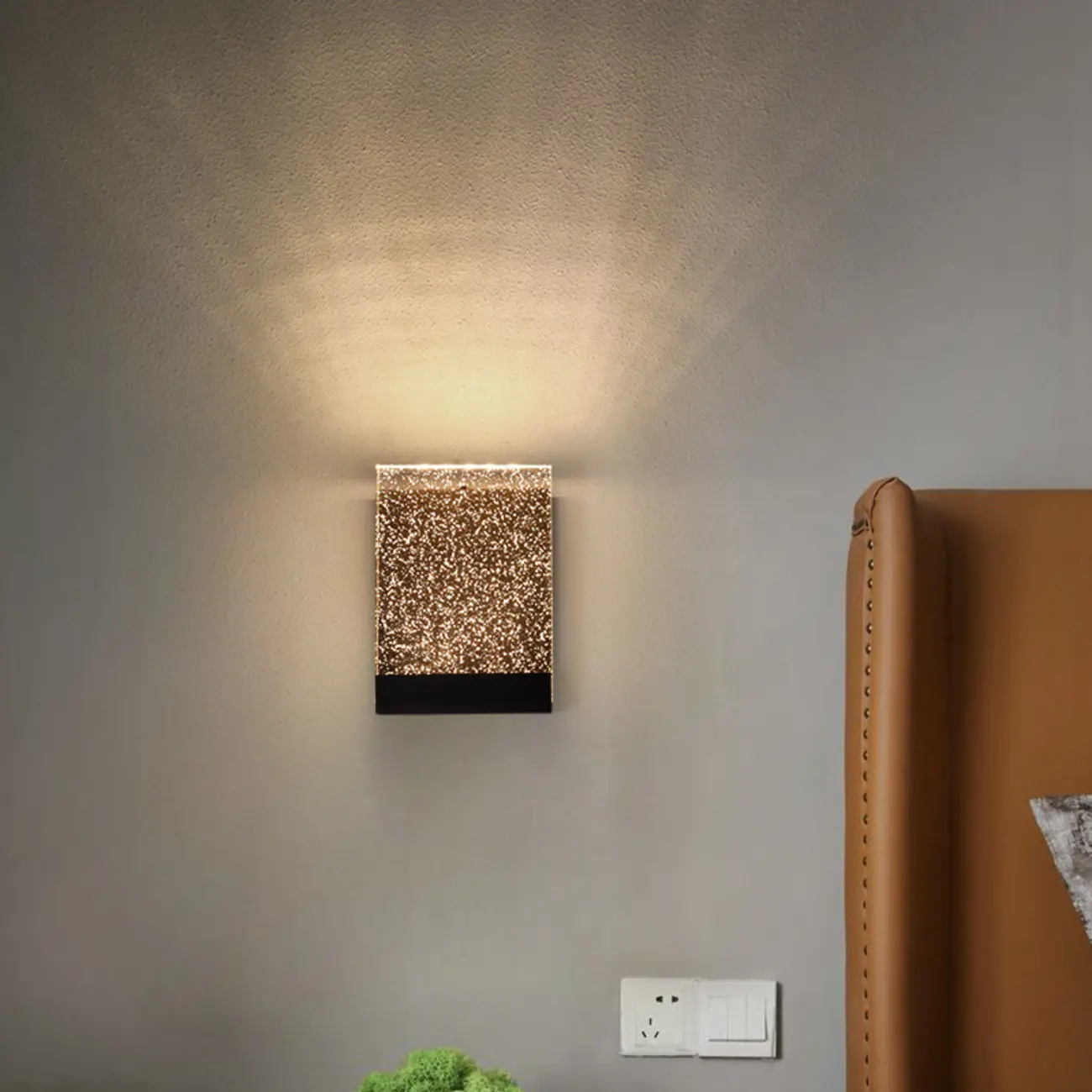 Geometric Crystal Wall Sconce with Clear Shade for Bedroom | homeyfad