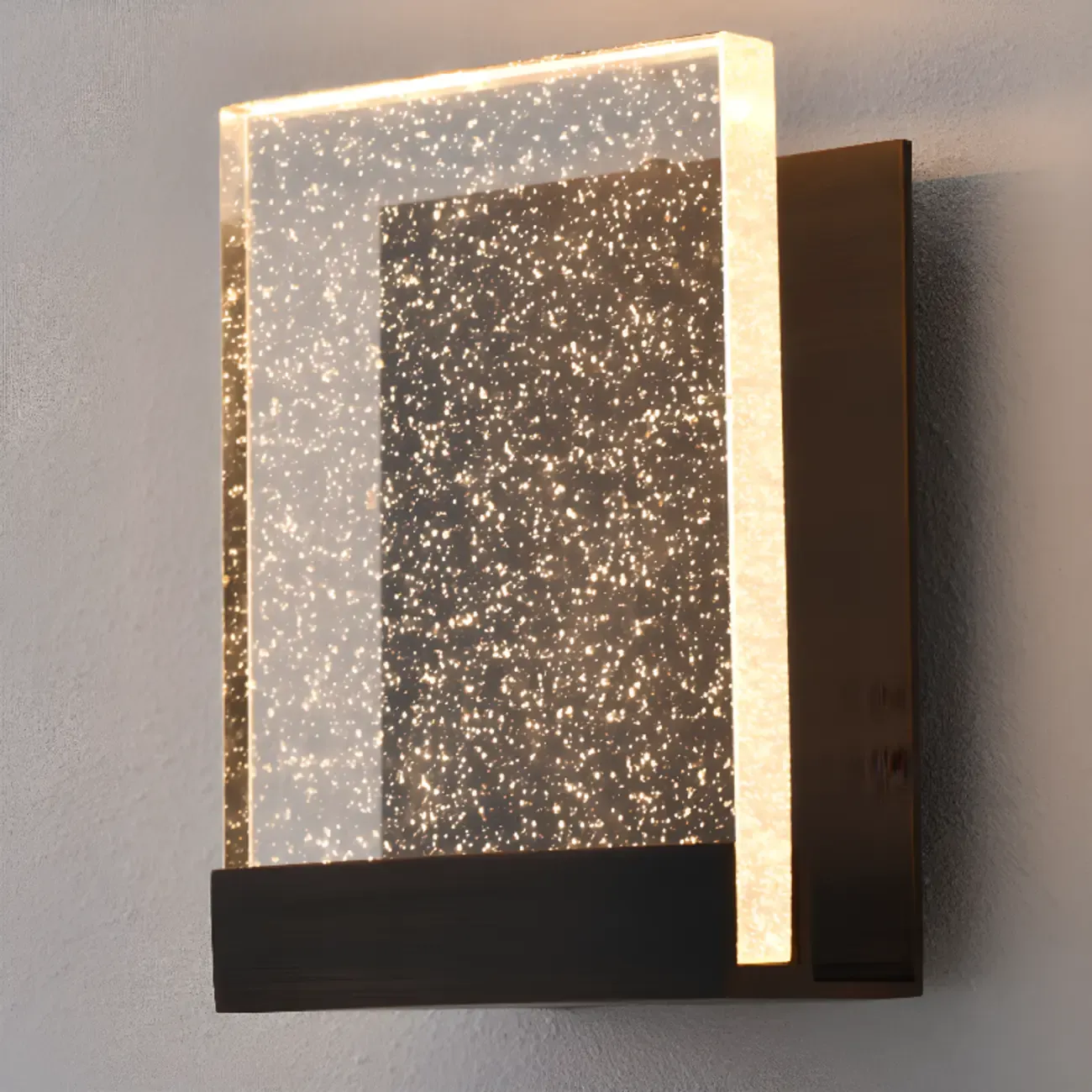 Geometric Crystal Wall Sconce with Clear Shade for Bedroom