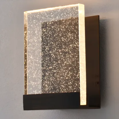 Geometric Crystal Wall Sconce with Clear Shade for Bedroom