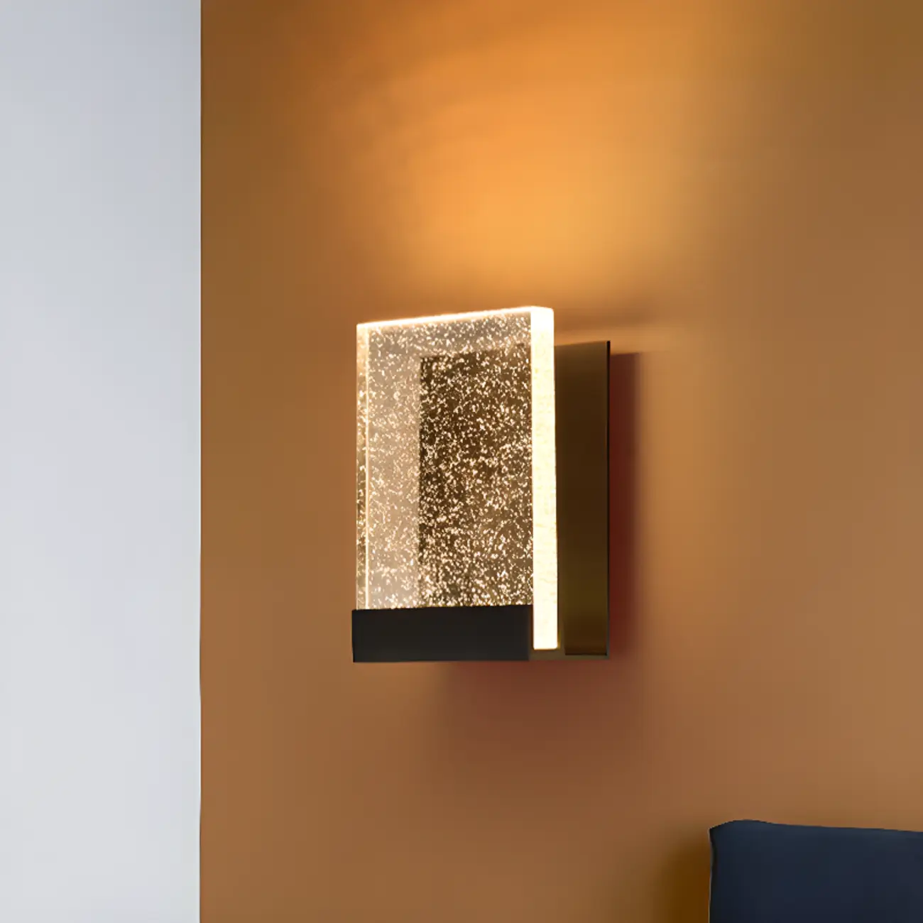 Geometric Crystal Wall Sconce with Clear Shade for Bedroom | homeyfad