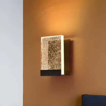 Geometric Crystal Wall Sconce with Clear Shade for Bedroom