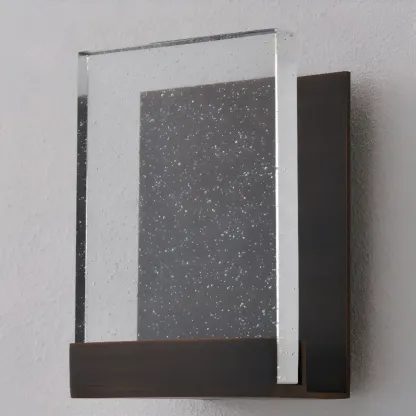 Geometric Crystal Wall Sconce with Clear Shade for Bedroom