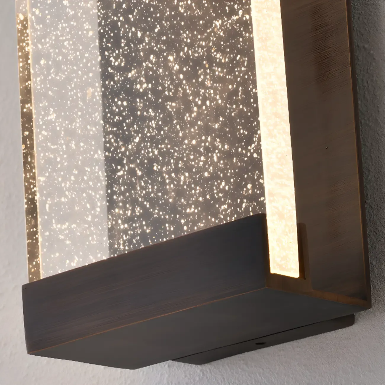 Geometric Crystal Wall Sconce with Clear Shade for Bedroom