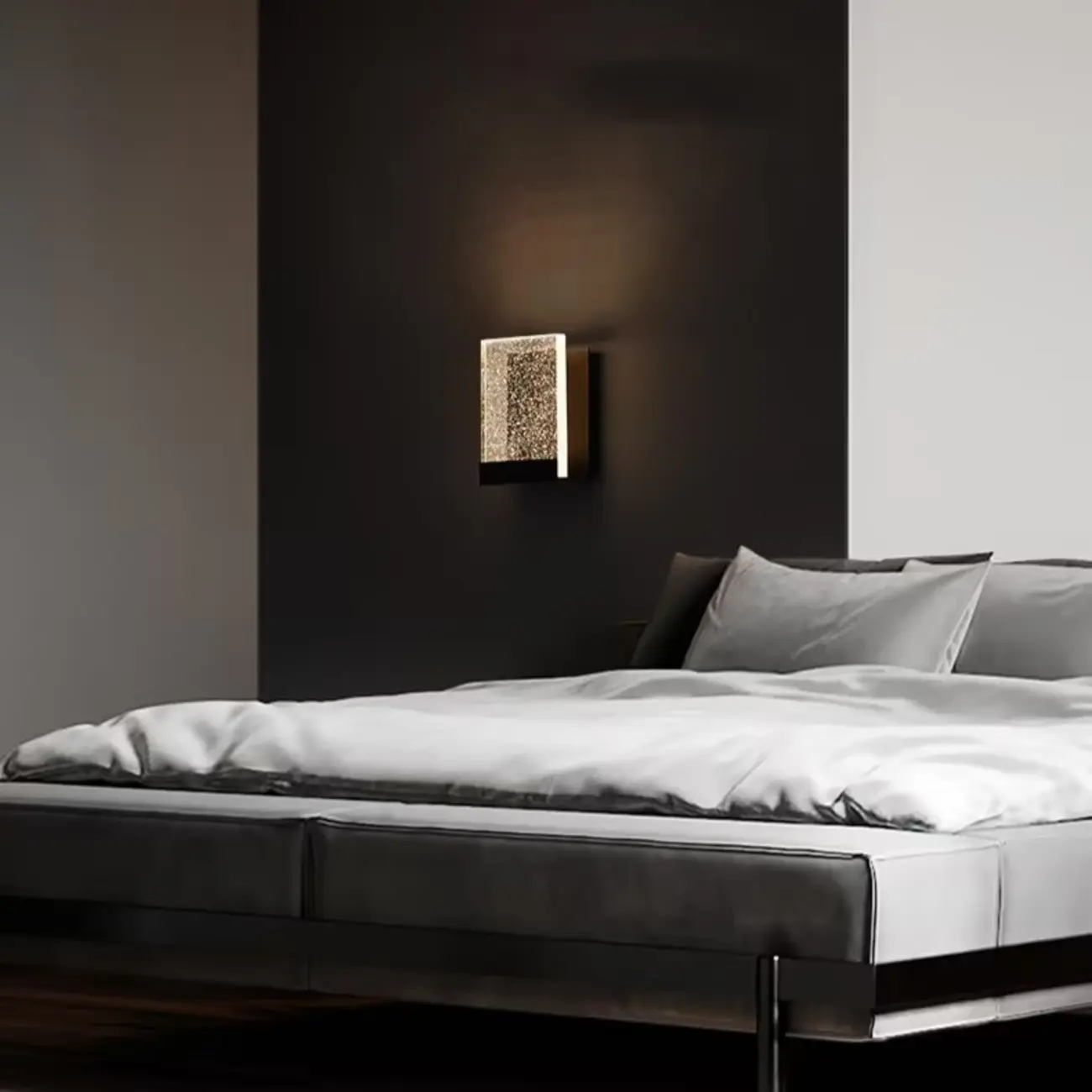 Geometric Crystal Wall Sconce with Clear Shade for Bedroom | homeyfad