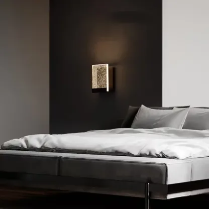 Geometric Crystal Wall Sconce with Clear Shade for Bedroom