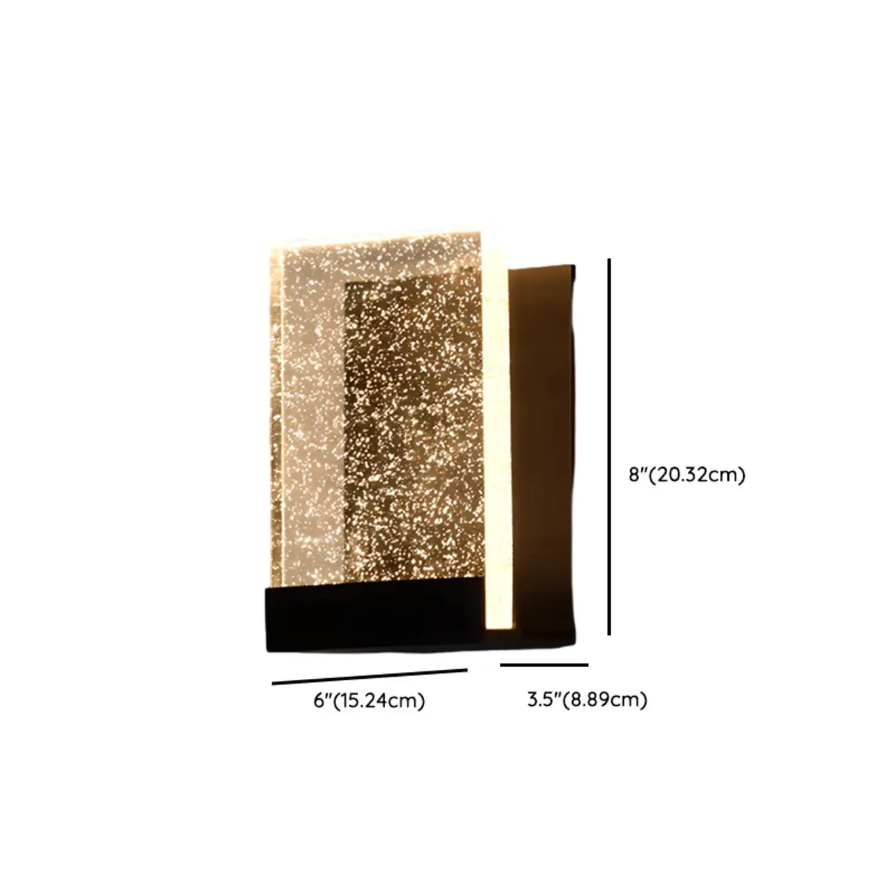 Geometric Crystal Wall Sconce with Clear Shade for Bedroom #size